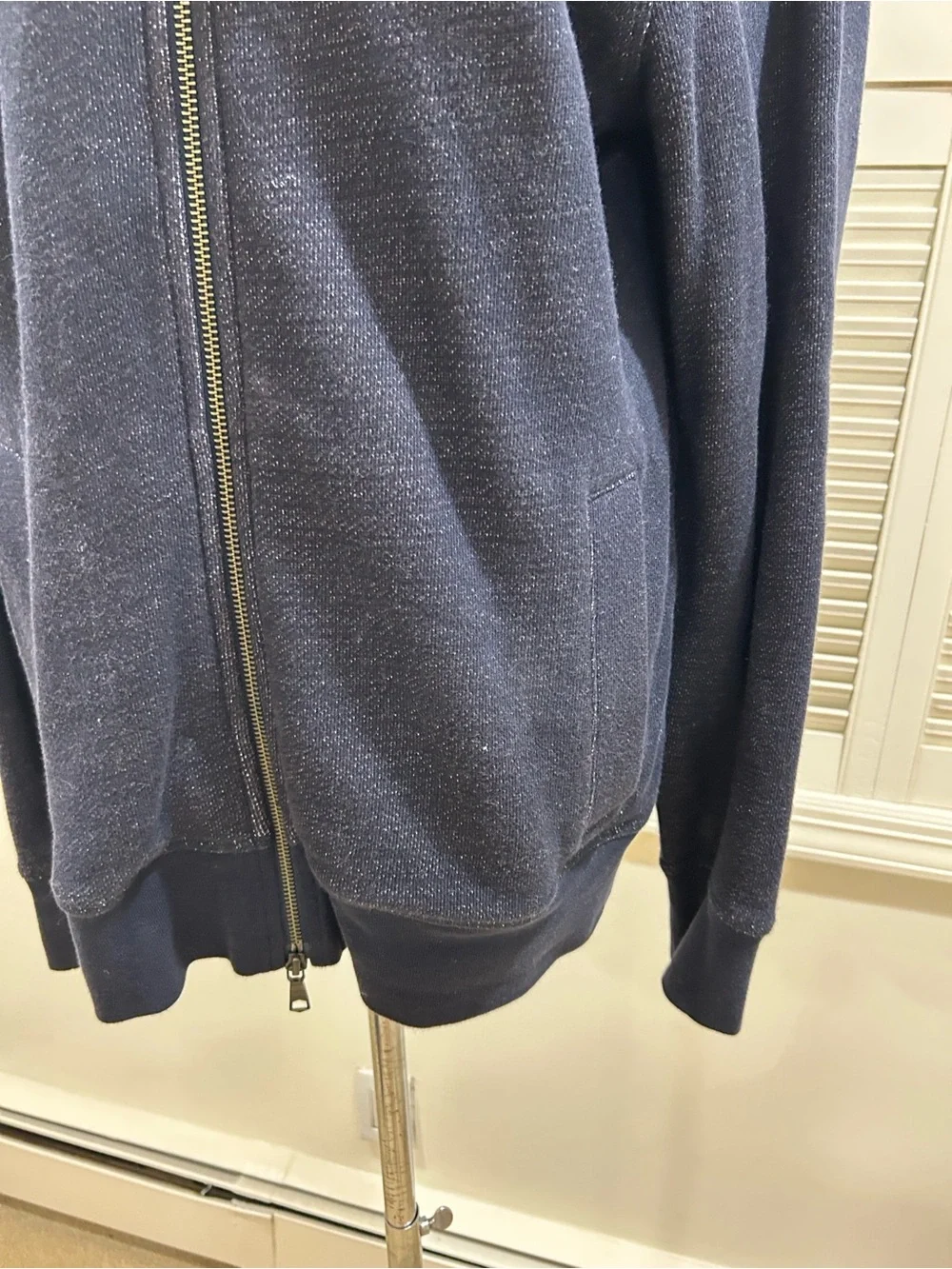 Banana Republic Men's Navy Hooded Zip Sweater
